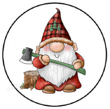 LUMBERJACK GNOME ENVELOPE SEALS LABELS STICKERS PARTY FAVORS