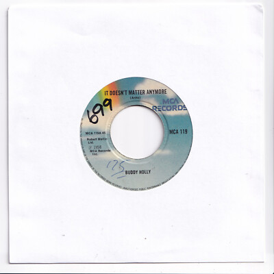(AI67) Buddy Holly, It Doesn't Matter Anymore - 1958 - 7 inch vinyl