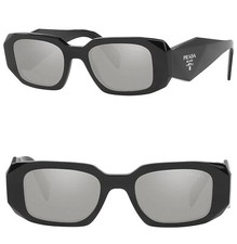 PRADA SYMBOLE Black Silver Mirrored Triangle PR17WS 17W Fashion Unisex Sunglass