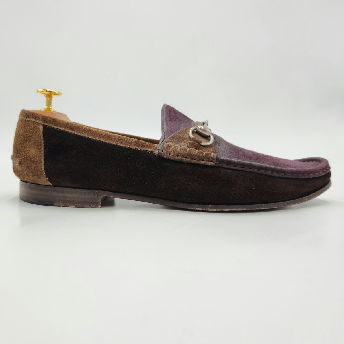 Gucci Men\'s Purple & Brown Suede Horsebit Loafers Made in Italy Size 9.5 D Gucci Men main image 3