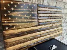 Antique Distressed Style American Flag, Rustic Flag, Betsy Ross, Wooden Gift