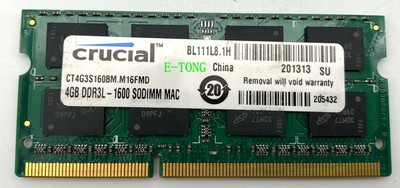Crucial 4gb X1 Drr3l 1600 Ct4g3s160bm M16fmd Sodimm Mac Laptop Ram 1 35v 4pin Ebay