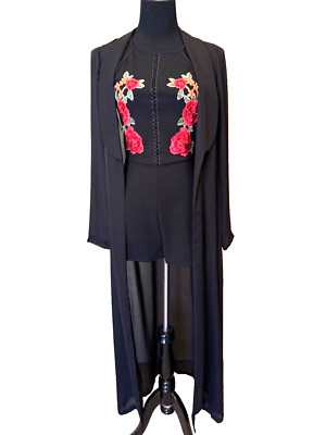 WINDSOR Black Romper and matching Kimono size M