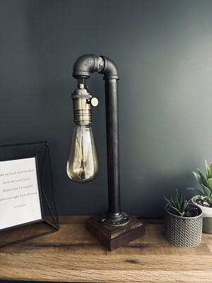Vintage Industrial Rustikal Retro Stil Rohr Leuchte Steampunk Schreibtisch Tisch Lampe Leuchte