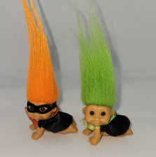 Russ Trolls Vintage Halloween Babies Lot Orange Green Hair Costume Mask Doll