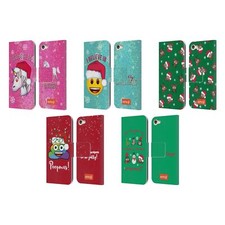 OFFICIAL emoji  CHRISTMAS LEATHER BOOK CASE FOR APPLE iPOD TOUCH MP3