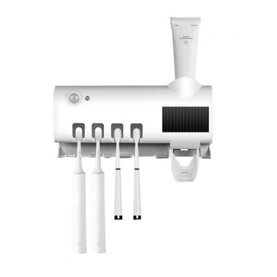 2In1 USB Automatic Toothpaste Squeezer Disinfection Stand Wall Toothbrush Holder