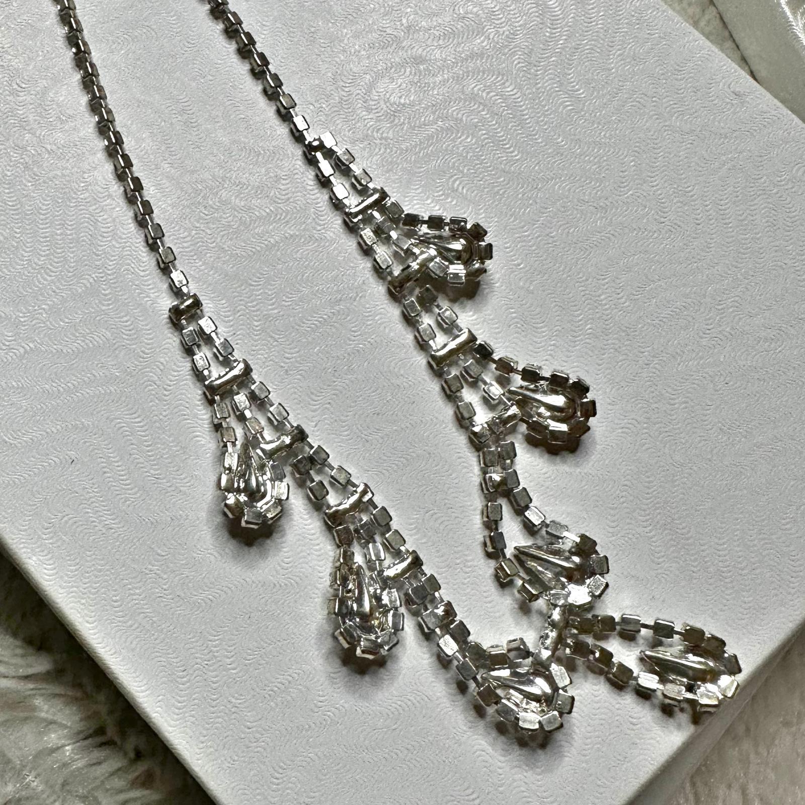 Yellow & Clear Rhinestone Statement Necklace 8 In… - image 8