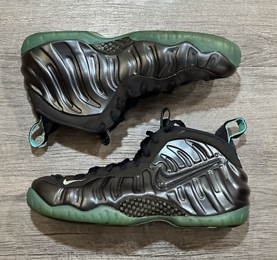 Nike Air Foamposite Pro Obsidian Black Green Mens Shoes 624041 402