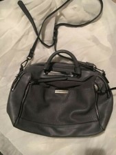 Moda Luxe Leather Gray Satchel Shoulder Hand Bag Tote
