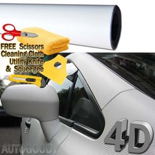 Premium 4d Gloss White Carbon Fiber Vinyl Film Wrap Bubble Free Air Release