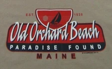 Old Orchard Beach Paradise Found MAINE Vacation Souvenir Beige T Shirt Size L