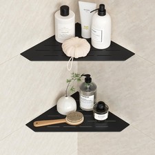 Matte Black Corner Shower Shelf, Floating Corner Shelves for Tile Wall, Tile ...
