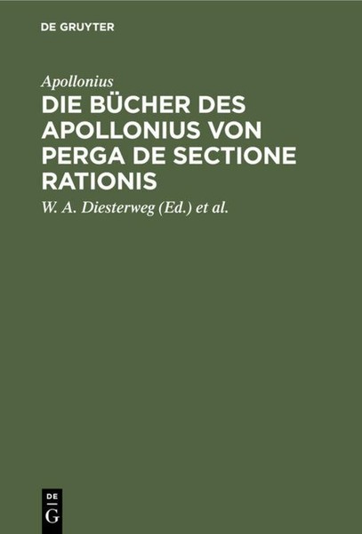 Die BüCher Des Apollonius Von Perga De Sectione Rationis Apollonius-image