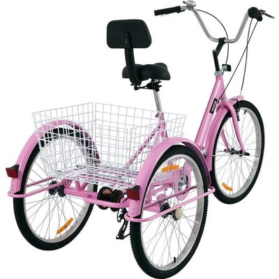 26'' 7-Speed Foldable Adult Tricycle & Three Wheel Bike for