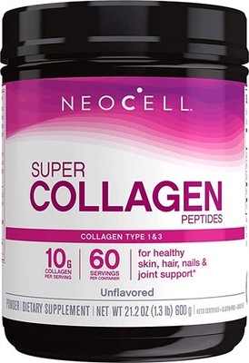 NeoCell Super Collagen Peptides Grass-Fed Types 1 & 3 Unflavored Powder 21.2oz
