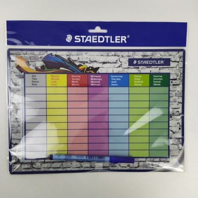 STAEDTLER Lumocolor Stundenplan Selbsthaftend & Wiederverwendbar Inkl. Stift b10