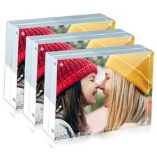 3 Pack Acrylic Frame 8x10, 20 Thicker, 24mm Thick Frameless 8X10" 3 Pack 