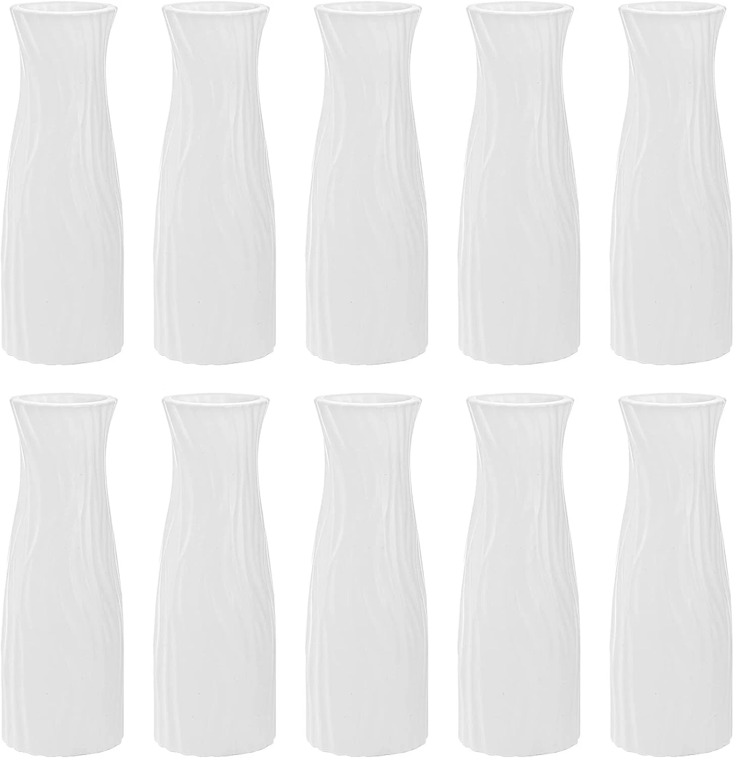 10 Pack Composite Plastic Flower Vase White Conic Floral Vase Home Decor