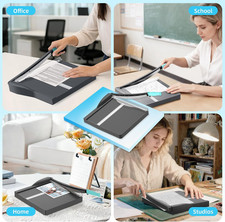 Papercutter 12" Cut Length Guillotine Paper Cutter Safety Guard 18 Sheet Trimmer