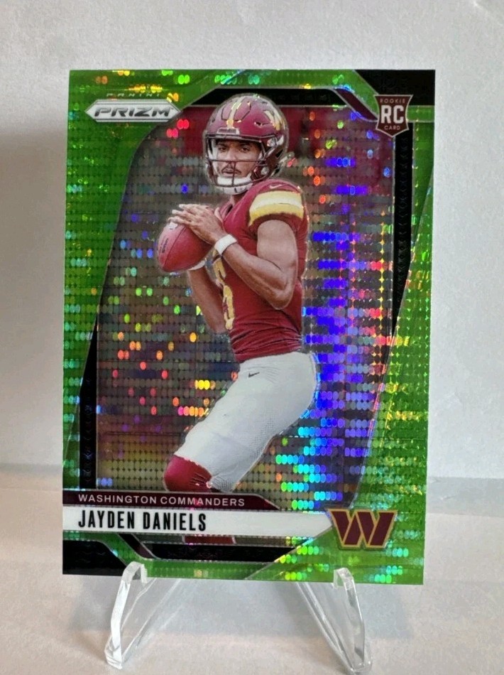 2024 Panini Prizm Jayden Daniels RC Neon Green Pulsar #347 - Commanders