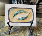 aceo original art, Fish Sardines, signed by Joni Russell, 2 1/2" x 3 1/2" — photo 1
