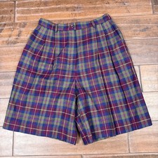 Pendleton Plaid Shorts Knockabout VTG Purple Green Blue Est Size Medium 28"