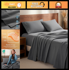 Soft Heavyweight Flannel Sheet Set Twin XL - 100 Cotton, Deep Pocket, Grey