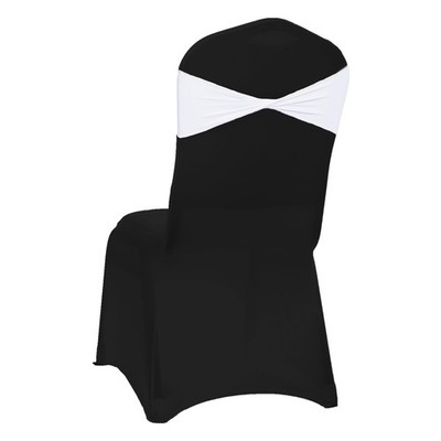 Pack of 25 PCS | White | Spandex Chair Sashes Bows Without Buckle | Stretch E...