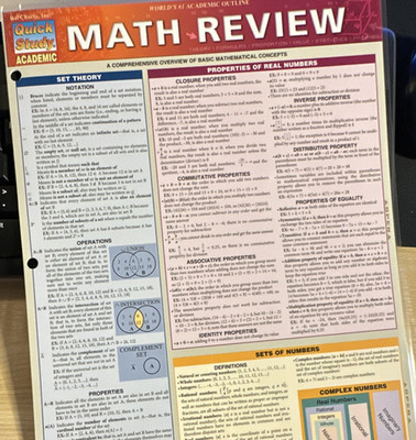 QuickStudy Academic Math Review Mathematics Laminated Study Guide, BarCharts