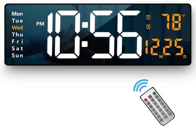 Digital Wall Clock Large Display 16.2 Inch LED Digital Clock with Remote Control