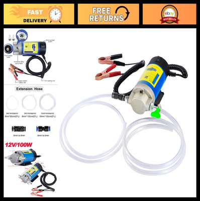#ad #ad 12V 100W Electric Oil Change Pump Fluid Transfer Extractor Low Noise 3 Pipes $53.99