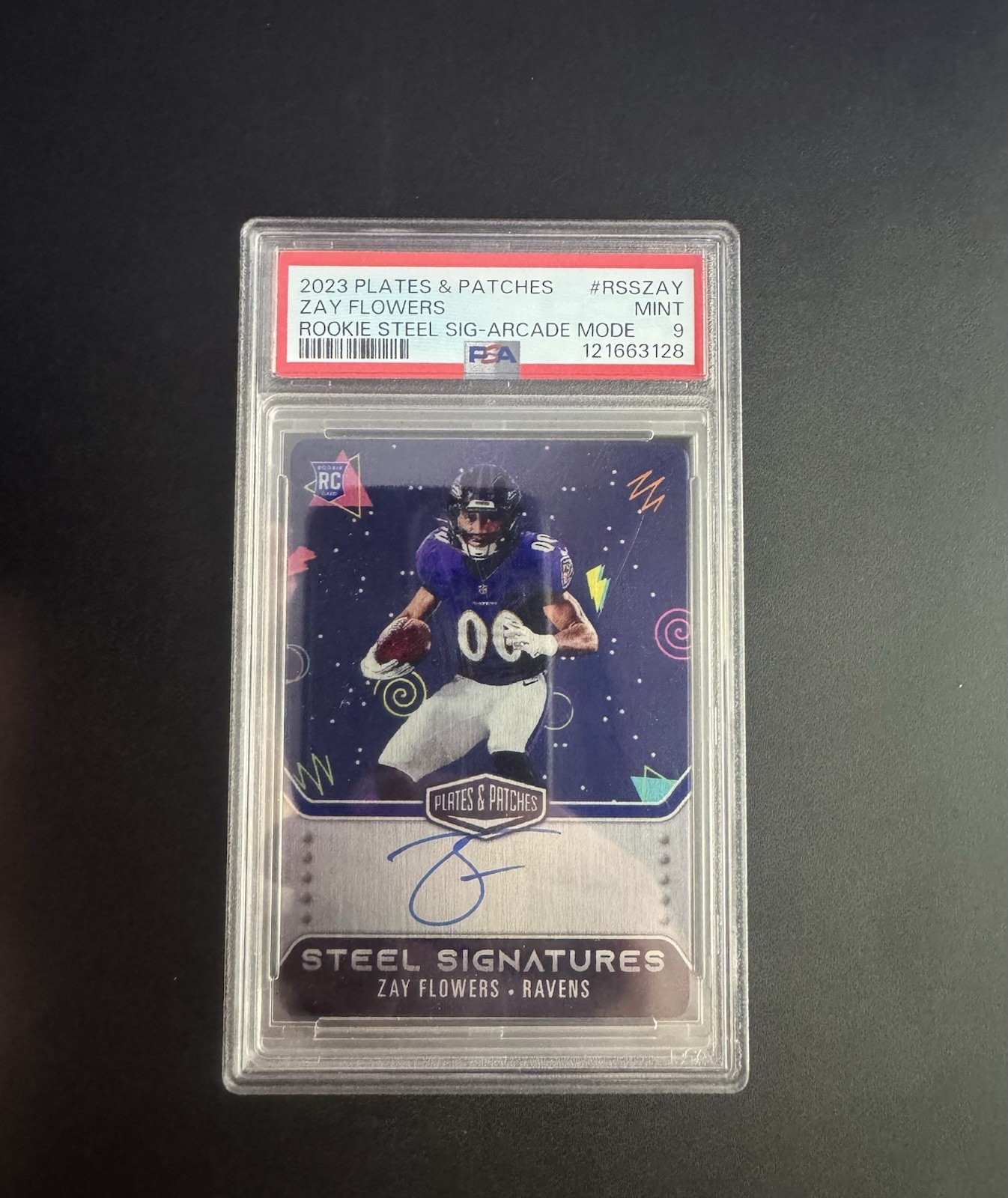 Zay Flowers Panini Plates & Patches Rookie Steel Signatures #RSSZAY Arcade Mode