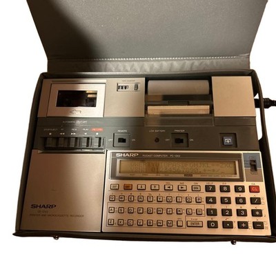 SHARP PC-1262 Pocket Computer Set with CE-125S Printer Microcassette Rare Works