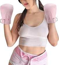 Soft Padded Hand Restraint Mittens for Adult Baby, Double Security Pink