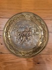 Vintage Hammered Brass Old World Ice Skating Hanging Decor  10" — photo 1
