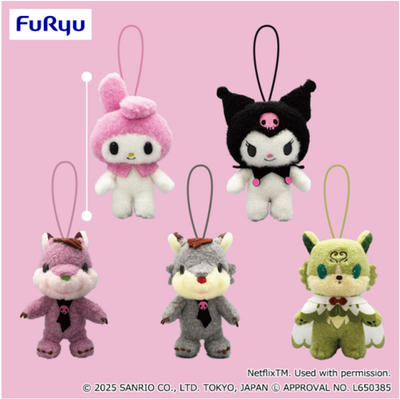 全5種セット【「My Melody & Kuromi」マスコット　ネトフリ FuRyu Sanrio Netflix My Melody & Kuromi Mascot Set of 5 Japan New