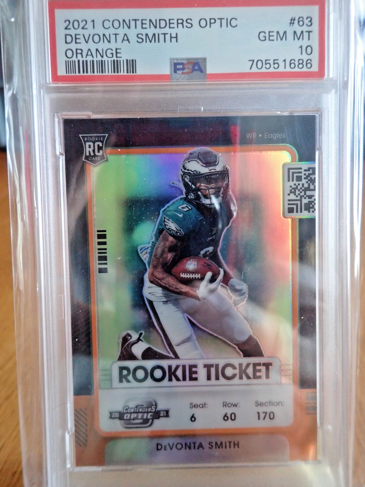 DeVonta Smith Panini Contenders Optic #63 Orange