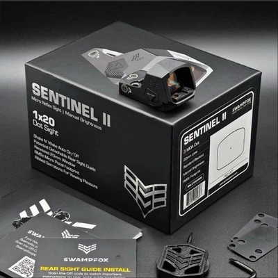 Swampfox Sentinel II Micro Reflex 1x20 3MOA Red/Green Dot Sight RMSc Footprint