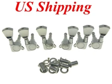 Wilkinson 3L3R E-Z-LOK Post Guitar Tuners Tuning Pegs with Tulip Buttons Chrome