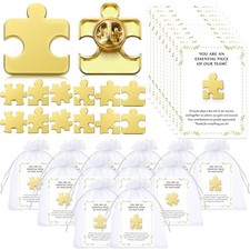 72 Sets Employee Appreciation Gift Bulk Puzzle Piece Lapel Pins Thank You Cards