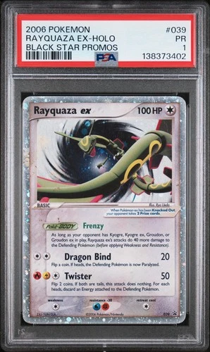 2006 POKEMON BLACK STAR PROMOS #039 RAYQUAZA EX-HOLO PSA 1