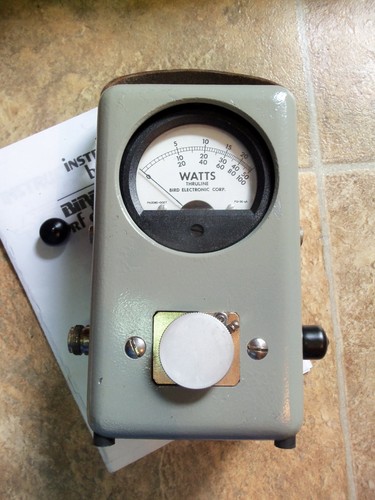 Bird 43 Thruline Wattmeter Watt Element Slug Reading Meter / VERY NICE 