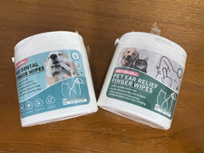 Pet Teeth Cleaning Finger Wipes 100ct Dogs Cats Dental Care Unscented