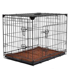 Petplanet Folding 2 Door Metal Dog Cage Crate with Mat