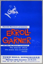 ERROLL GARNER – rare vintage original Birmingham 1964 jazz concert handbill
