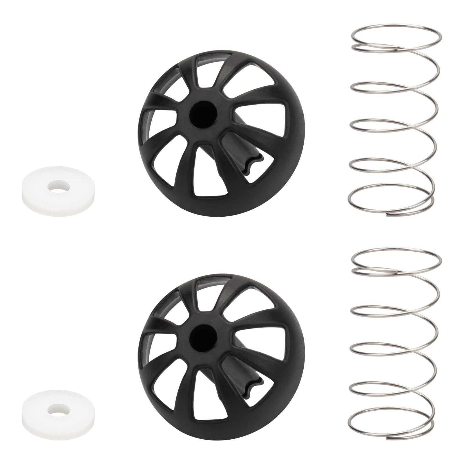 2 Pack Coffees Machine Brew Basket Bottom Spring Loaded Stopper black+white 