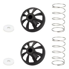 2 Pack Coffees Machine Brew Basket Bottom Spring Loaded Stopper black white