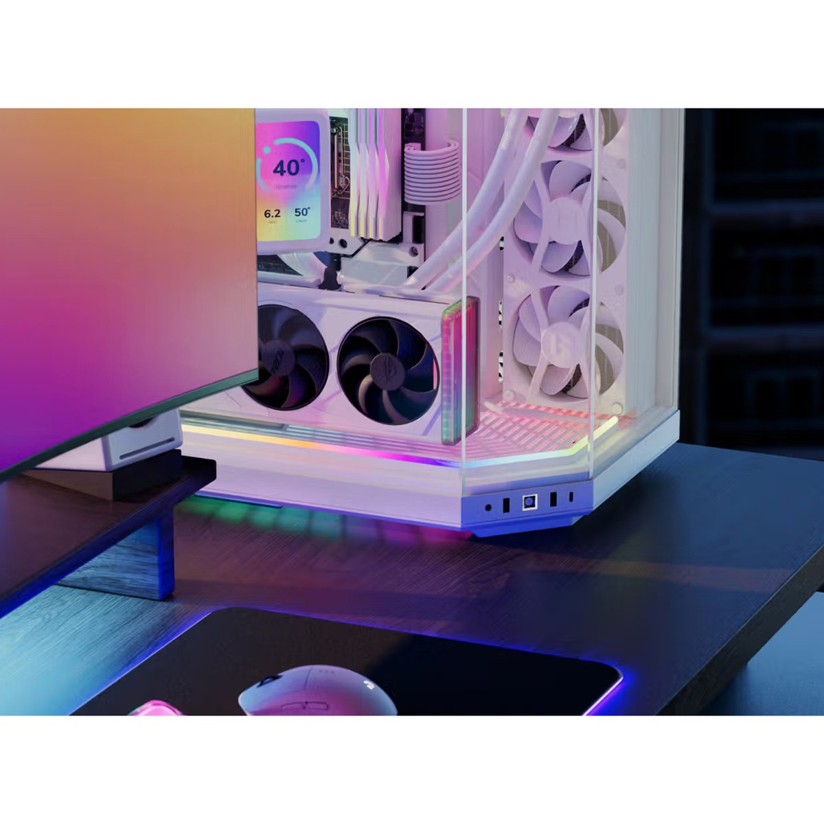 HYTE LN70 Noodle 2nd Gen ARGB LED Light Strip for Y70 Gaming PC Case, White