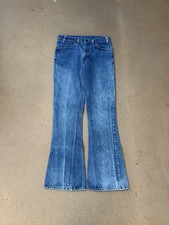 Vintage 80  s Levi  s 646 Orange Tab Bellbottom Flare Faded Denim Jeans Size 31x31